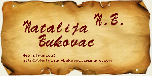 Natalija Bukovac vizit kartica